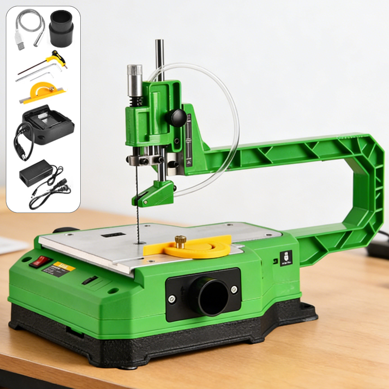 Mini Table Saw For Woodworking - 電動卓上曲線鋸 プラグイン/バッテリー式 多機能ジグソー 小型家庭用木工ワイヤーソー コードレススクロールソー