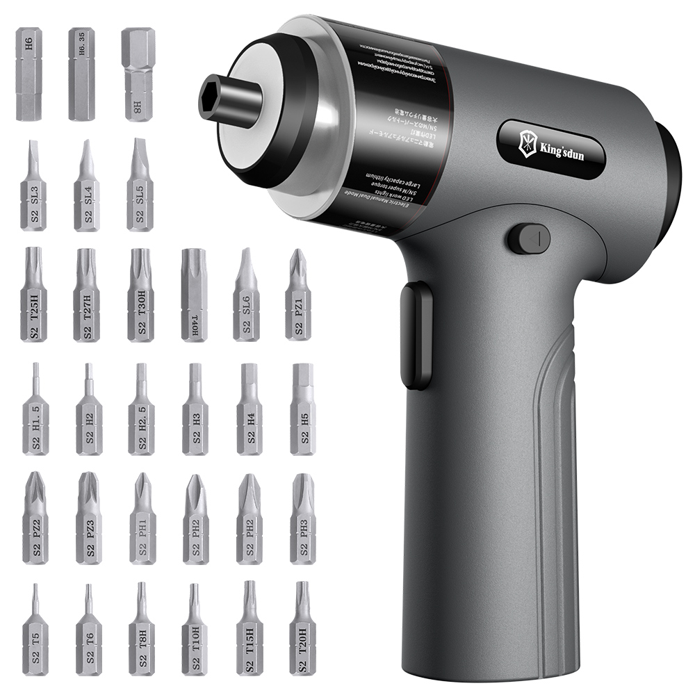 Electric Screwdriver Rechargeable Usb - コードレス電動ドライバー,充電式,ワイヤレス,磁気ビット,家庭用修理,35 in 1