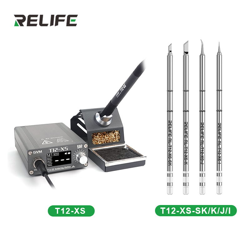 Digital Soldering Station T12 - GVM T12-XS デジタルディスプレイ調整可能な温度はんだステーション携帯電話修理溶接ツール T12 ハンドル
