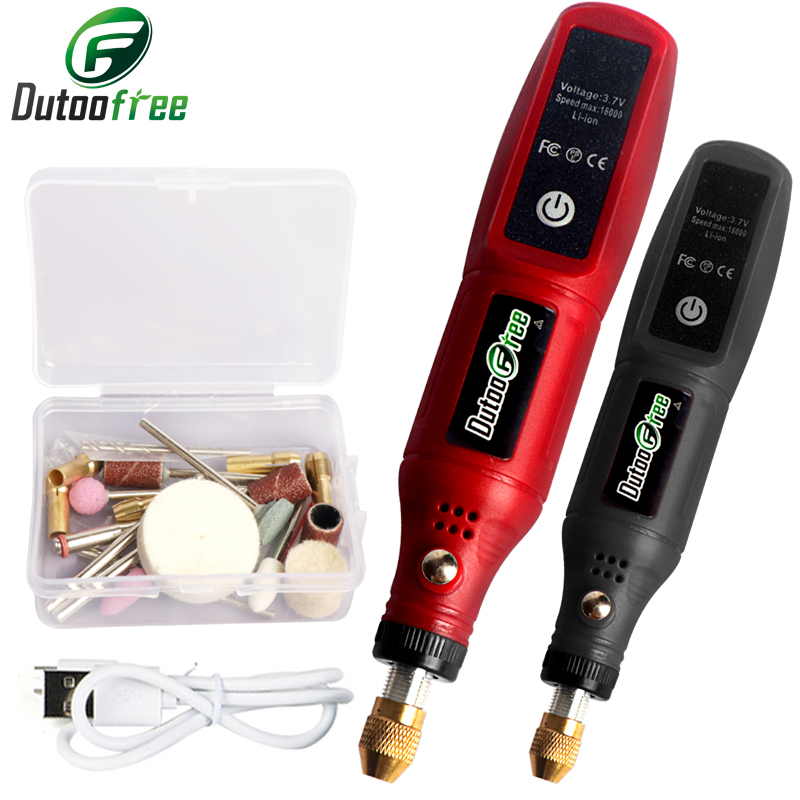 Cordless Rotary Tool Kit Accessories - USB コードレスロータリーツールキット木工彫刻ペン DIY ジュエリー金属ガラスミニワイヤレスドリル 24 個アクセサリー