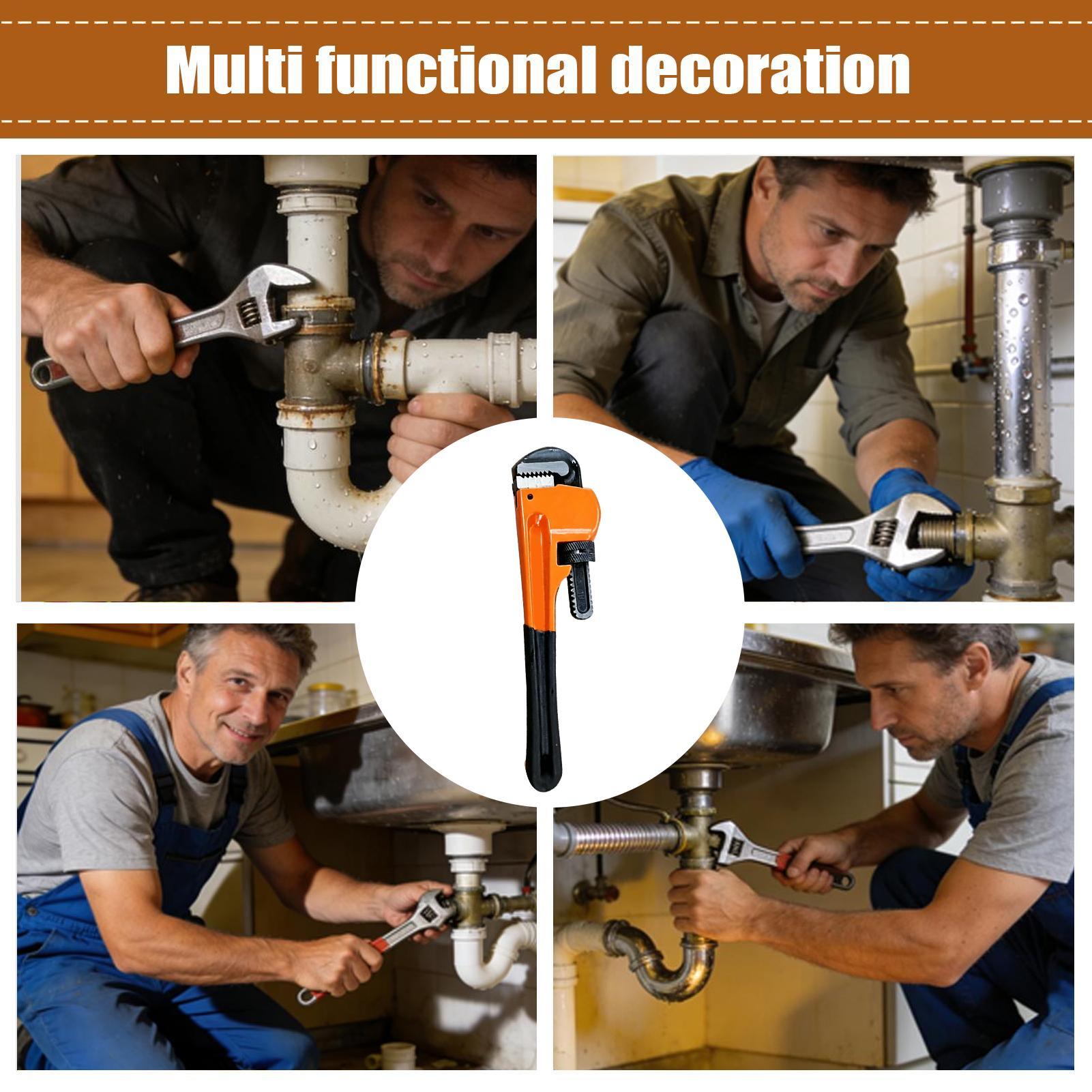 Plumbing - パイプレンチ配管用ヘビーデューティ調整可能な25cmパイプレンチツールキッチンシンクガーデンホース接続建設現場用
