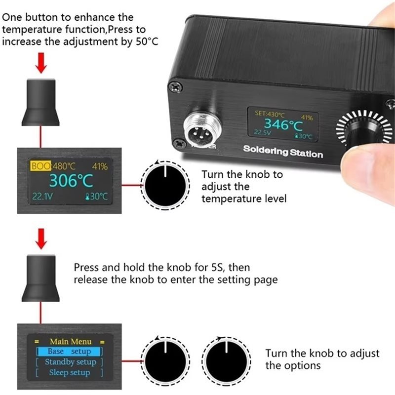 【A56X】T12 ポータブルミニデジタルはんだ付けステーシ - Digital Soldering Station T12 のレビューと価格