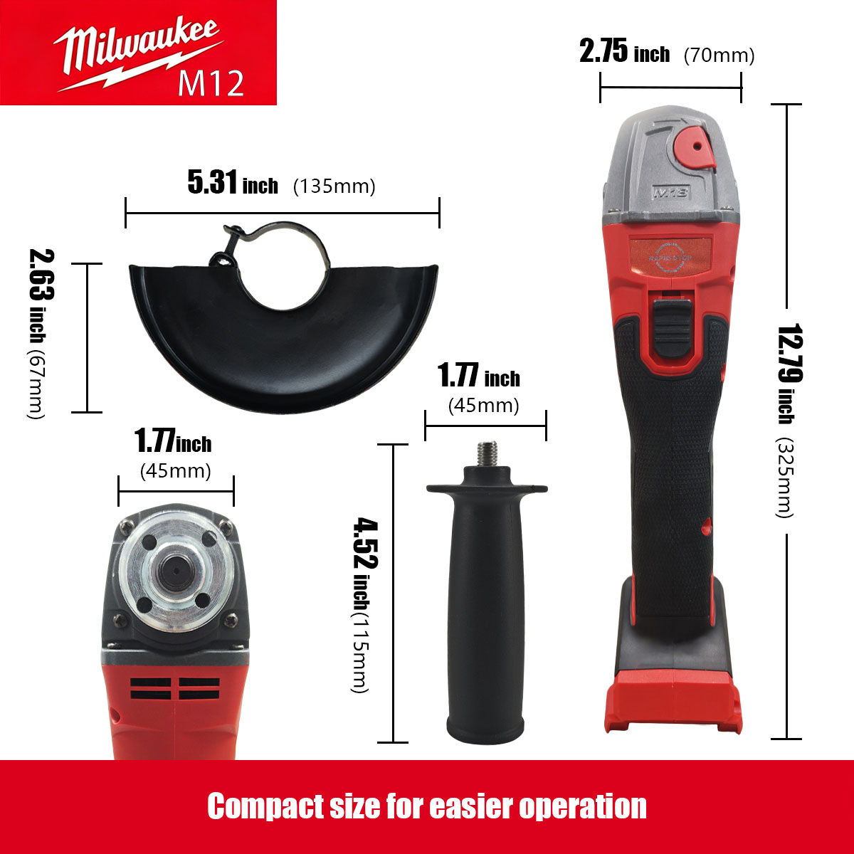 ミルウォーキーM12 M18ブラシレスアングルグラインダー、 - Brushless Angle Grinder Battery Powered のレビューと価格