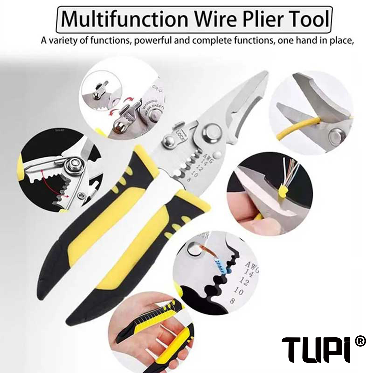 TUPI プロ電気技師プライヤー 3 in 1 ワイヤーカッ - Automatic Wire Stripper Cutter のレビューと価格