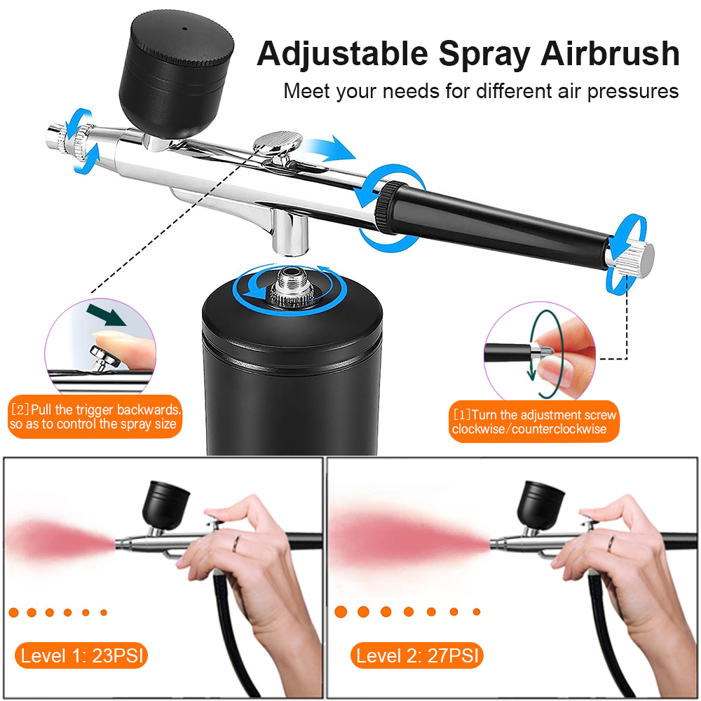 エアブラシ塗装エアブラシ コンプレッサー付き ミニスプレーガ - Airbrush Kit With Mini Compressor のレビューと価格
