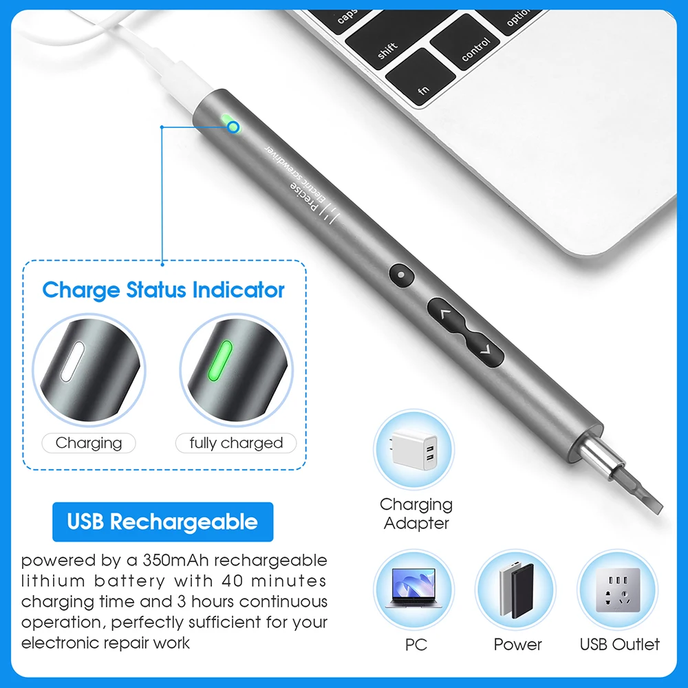 62/6 in 1 精密電動ドライバーセット電動工具キット充 - Electric Screwdriver Rechargeable Usb のレビューと価格