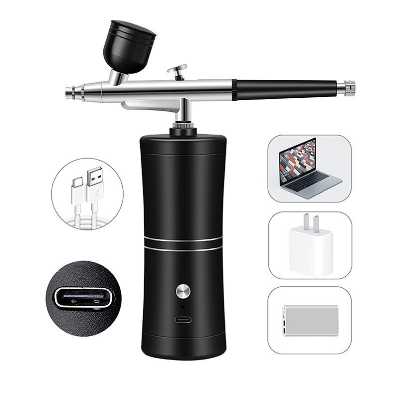 エアブラシ ネイルアートペイント用 ポータブル コードレス  - Airbrush Kit With Mini Compressor のレビューと価格