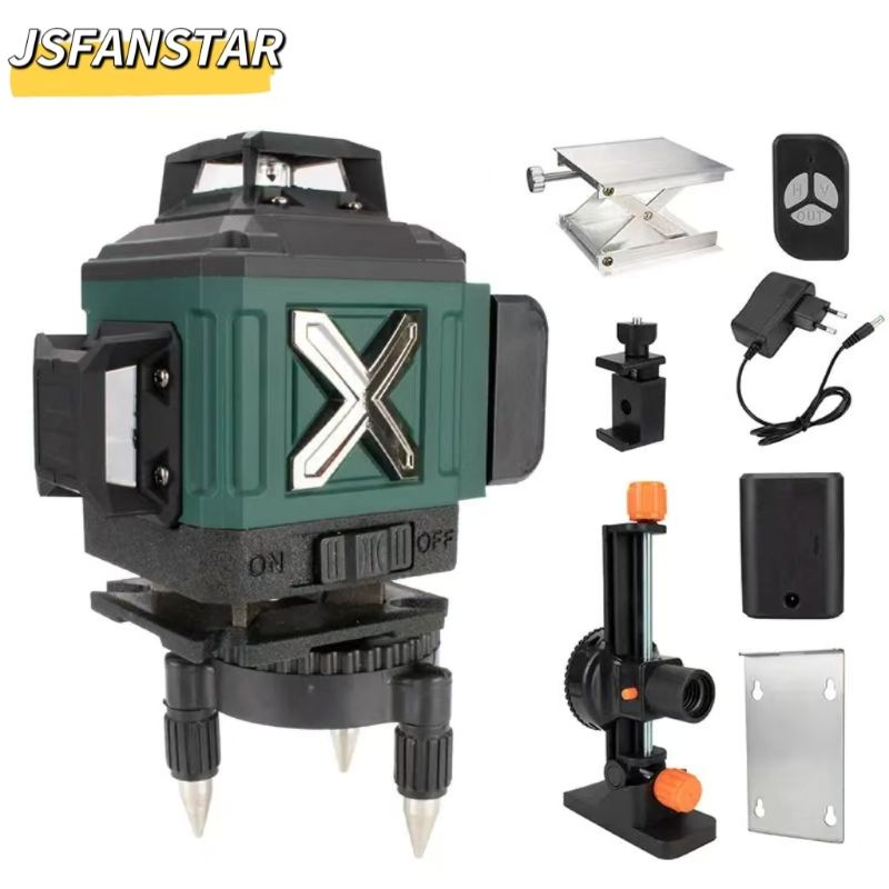 ATV4in1バッテリー駆動調整可能自動回転グリーン16ライ - Laser Level 16 Lines 4D Green のレビューと価格