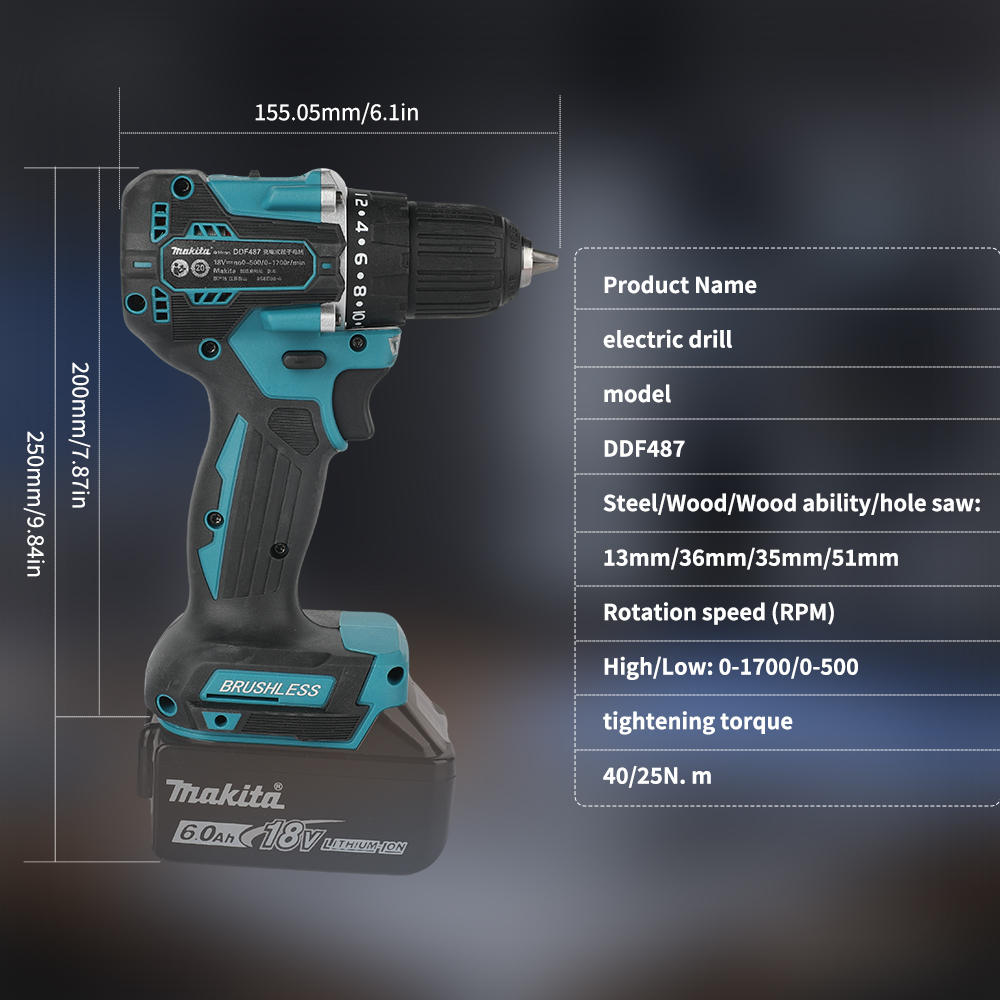 18V ブラシレスコードレスドリル 410W 40N·m 2 - Brushless Cordless Electric Drill 18V のレビューと価格