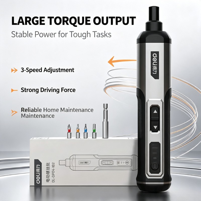 デリ 4V 3段階速度調整コードレス電動ドライバーセット 2 - Electric Screwdriver Rechargeable Usb のレビューと価格