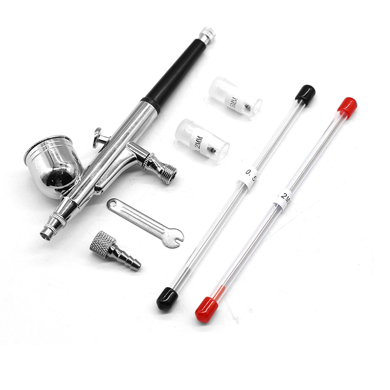 重力デュアルアクションミニエアブラシペイントネイルスプレーガ - Airbrush Kit With Mini Compressor のレビューと価格