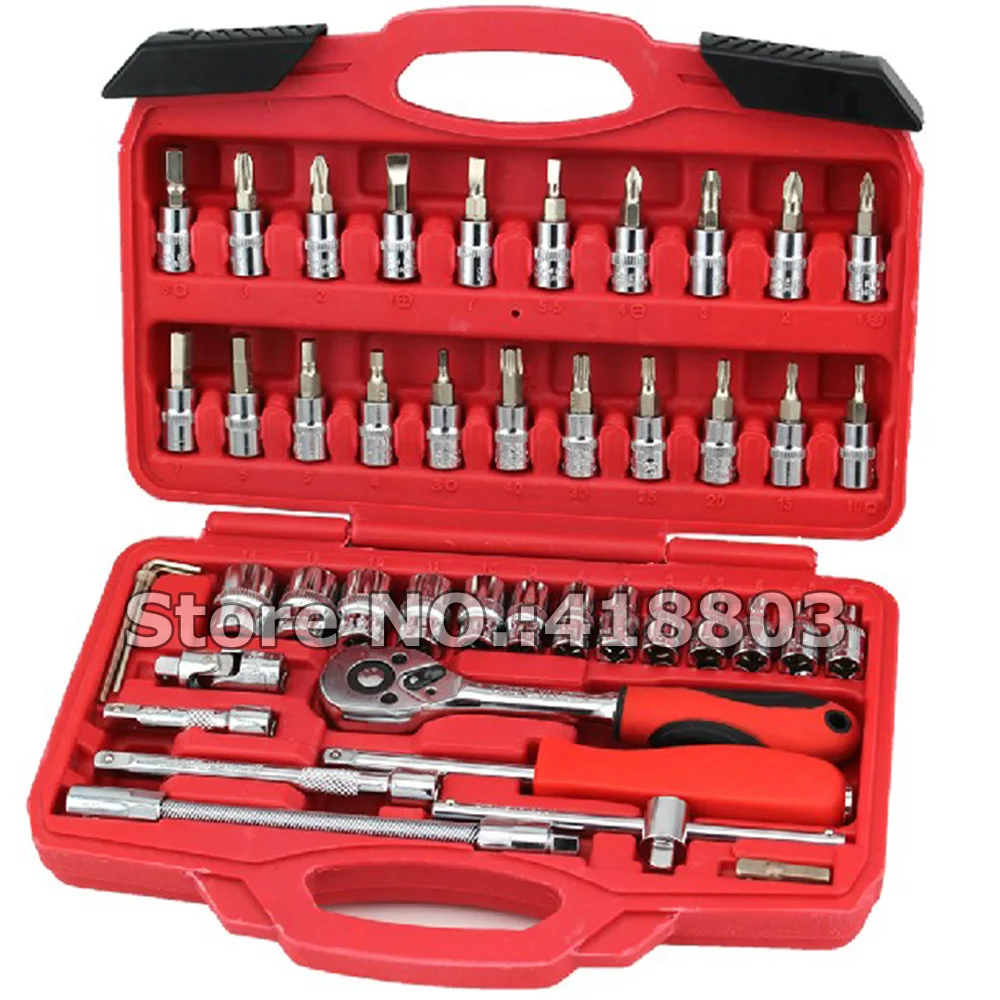 46ピースツールボックス 1/4インチDR バイク・車修理用 - Hand Tools のレビューと価格