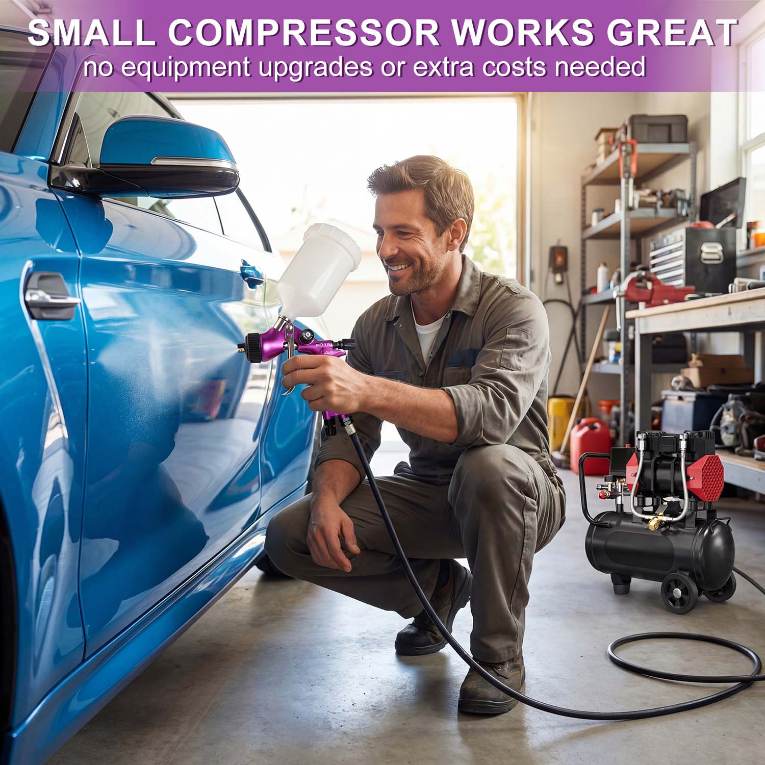 オリジナルPORPHIS PRD-510ペイントガンLVLP - Airbrush Kit With Mini Compressor のレビューと価格